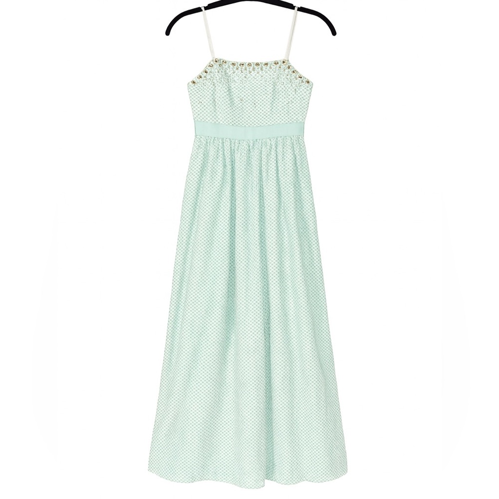 Adrianna Papell Mint Beaded A-Line Gown – Size 6 (Zipper Needs Repair)